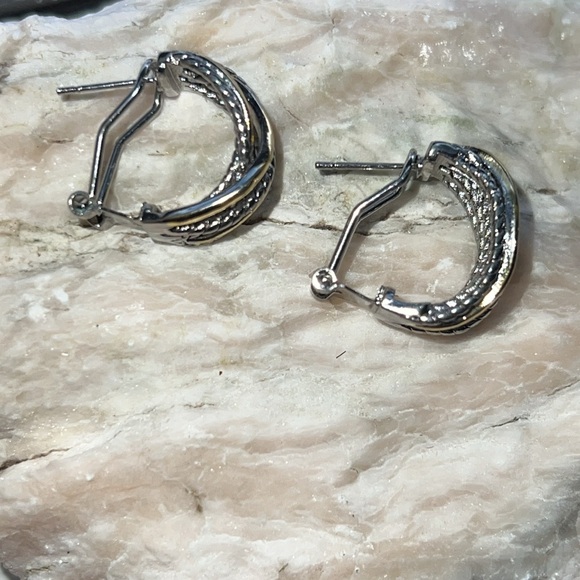 Silver and gold earrings - Picture 2 of 6